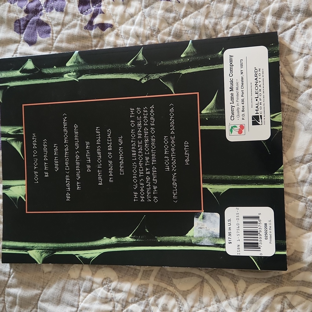 Type O Negative October Rust Songbook - Picture 2 of 2